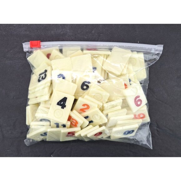 Vintage Rummikub Game Tiles Complete Set 1987 Pressman Cream Crafts Replacements - Picture 4 of 5